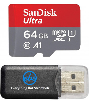 SanDisk 64GB Micro Ultra Memory Card works with Huawei Mate 10, Honor 9, Honor 8 Pro, Honor 7X, Honor View 10, Honor 6A, Smartphones SDXC Class 10 UHS-I with Everything But Stromboli (TM) Card Reader