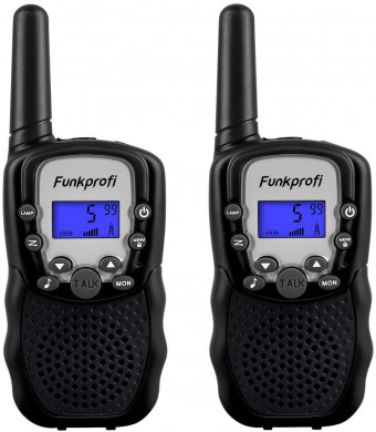 Funkprofi Walkie Talkies for Kids, VOX Hands Free Noise Canceling Kids Walkie Talkies with Belt Clip and LCD Screen, 22 Channels Long Range Two Way Radios for Camping Hiking Family Activities