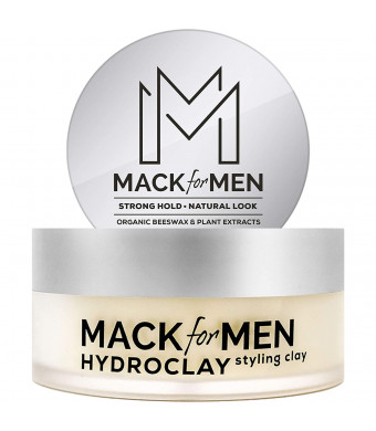Mack for Men HydroClay - Premium Styling Hair Clay for Men (Organic Beeswax) Clay Pomade 2.5 oz