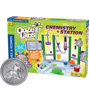 Thames and Kosmos Ooze Labs Chemistry Station Science Experiment Kit, 20 Non-Hazardous Experiments Including Safe Slime, Chromatography, Acids, Bases and More
