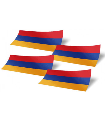 Armenia Armenians 4 Pack of 4 Inch Wide Country Flag Stickers Decal for Window Laptop Computer Vinyl Car Bumper 4