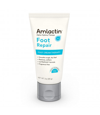 AmLactin Foot Repair Foot Cream Therapy, 3 Ounce Tube, AHA Cream