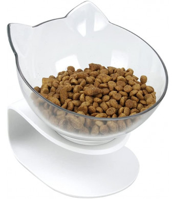 Pethouzz Slanted Cat Food Bowl Raised Stand Pet Bowls for Cats and Small Dogs