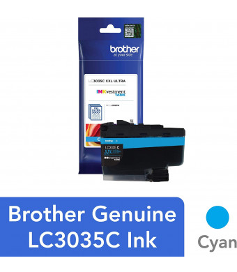 Brother Genuine LC3035C, Single Pack Ultra High-Yield Cyan INKvestment Tank Ink Cartridge, Page Yield Up to 5,000 Pages, LC3035, 