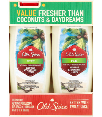 Old Spice Fresher Collection Men's Body Wash, Fiji, 16 Ounce (Pack of 2)