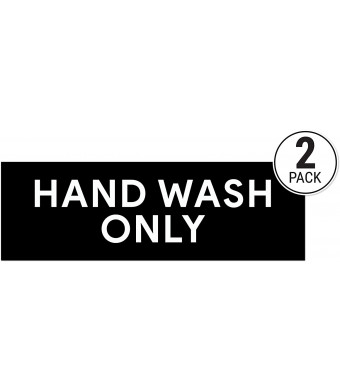 Hand Wash Only Sticker Signs | Workplace Hygiene Reminder for Restaurants, Commercial Kitchens, Hospitals, Clinics, and Medical Facilities (Pack of 2)
