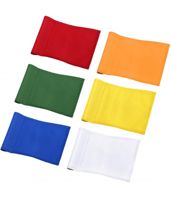 KINGTOP Solid Golf Flags with Tube Inserted, All 8" L x 6" H, Putting Green Flags for Yard, 420D Nylon Mini Pin Flags