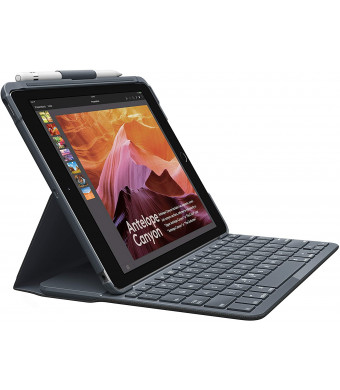 Logitech Slim Folio with Integrated Bluetooth Keyboard for iPad (5th and 6th Generation) Black