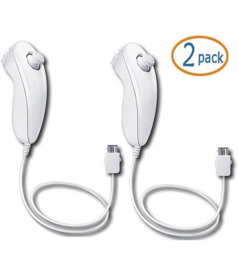Lyyes Wii Nunchuck Controller,Lyyes Nunchuck Controllers for Nintendo Wii Video Game Pack of 2 (White)