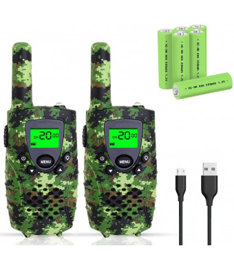 Walkie Talkies for Kids, FAYOGOO 22 Channel Walkie Talkies Two Way Radio 3 Miles (Up to 4 Miles) Long Range Set Mini Walkie Talkies for Kids, Toys for 3 Year Old Up Boys and Girls (Camo Green)