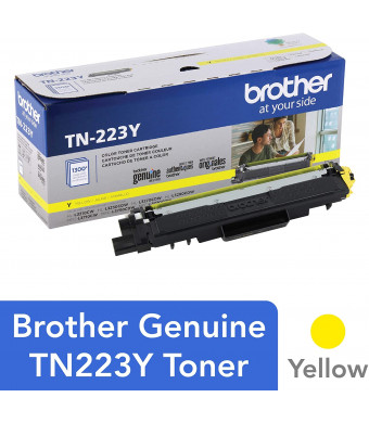 Brother Genuine TN223Y, Standard Yield Toner Cartridge, Replacement Yellow Toner, Page Yield Up to 1,300 Pages, TN223, Amazon Dash Replenishment Cartridge