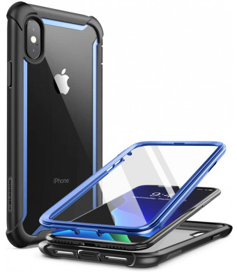 i-Blason Ares Full-Body Rugged Clear Bumper Case for iPhone Xs Max 2018 Release, Blue, 6.5"