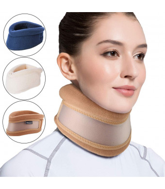 Velpeau Neck Brace -Foam Cervical Collar - Soft Neck Support Relieves Pain and Pressure in Spine - Wraps Aligns Stabilizes Vertebrae - Can Be Used During Sleep (Dual-use, Brown, Large, 3)