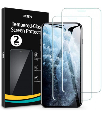 ESR Screen Protector Compatible for iPhone 11 Pro Max,iPhone XS Max [2 Pack] [Easy Installation Frame] [Case Friendly], Premium Tempered Glass Screen Protector for iPhone 6.5 Inch (2019)