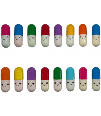 Aoyoho 100 Pcs Message in a Bottle Capsule Letter Cute Smiling Face Love Friendship Half Color Pill