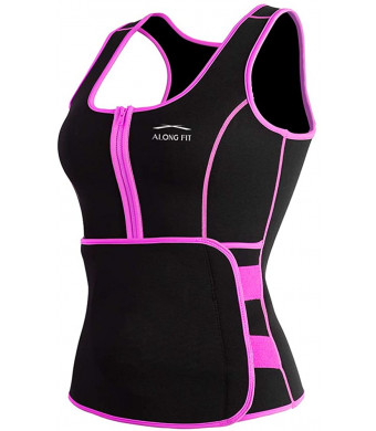 ALONG FIT Waist Trainer Sweat Sauna Vest for Women Waist Trainer Corset Fitness Weight Loss Neoprene Body Shaper