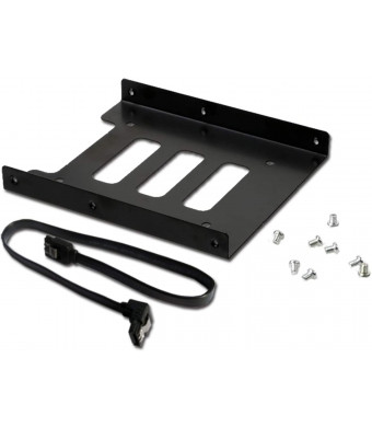 Valuegist 2.5" to 3.5" Internal SSD/HDD Mounting Kit, Metal Bracket Adapter with SATA 3.0 Cable (1Pack)