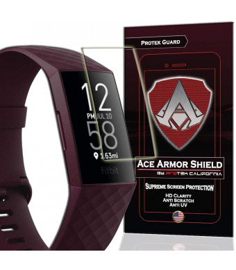 Ace Armorshield (8 Pack) Premium HD Waterproof Screen Protector Compatible with Fitbit Charge 3 / Charge 3 SE