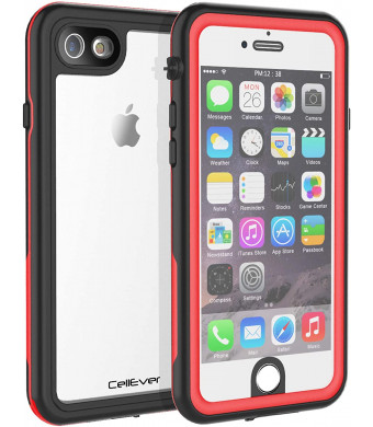 CellEver iPhone 6 / 6s Waterproof Case Shockproof IP68 Certified SandProof Snowproof Full Body Protective Clear Transparent Cover Fits Apple iPhone 6 and iPhone 6s (4.7 Inch) KZ Red