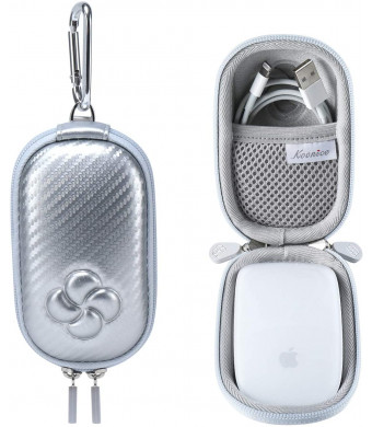 Koonice Hard Case Compatible for Apple Magic Mouse (I and II 2nd Gen) Including Carabiner (Silver)