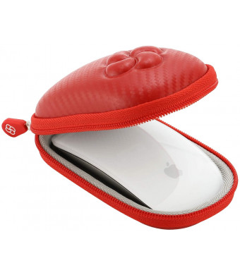 Koonice Hard Case Compatible for Apple Magic Mouse (I and II 2nd Gen) Including Carabiner (Red)