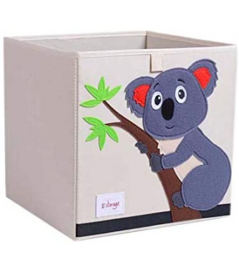 Vmotor Foldable Animal Canvas Storage Toy Box/Bin/Cube/Chest/Basket/Organizer for Kids, 13 inch(Koala)