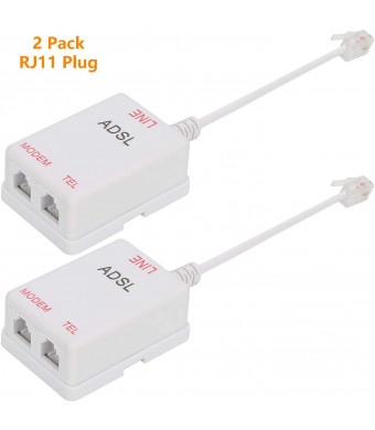 Uvital in-line DSL Filter Splitter/in-line DSL Filter RJ11 6P2C Male to 2 Female Telephone Modem ADSL Splitter Filter