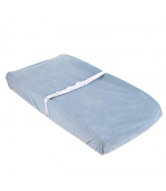Waterproof Plush Changing Pad Cover 100% Cotton Velvet | no Need for Changing Pad Liner (Blue)