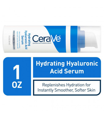 CeraVe Hyaluronic Acid Face Serum | 1 oz | Hydrating Serum for Face with Vitamin B5 | For Normal to Dry Skin | Paraben and Fragrance Free