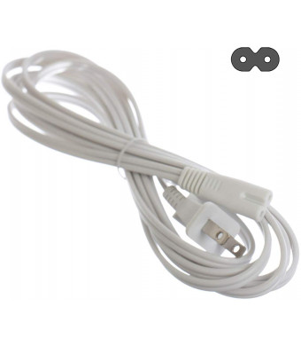 THE CIMPLE CO - Figure 8 Power Cord (2 Prong) with Premium Quality Copper Wire Core - Non Polarized for Satellite, CATV, Game and Sony - NEMA 1-15P to C7 / IEC 320 - UL Listed - White, 6ft Power Cable