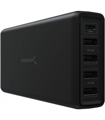 Sabrent 114W 5-Port USB A and USB Type-C PD Smart Charger Charging Station (AX-LPD5)
