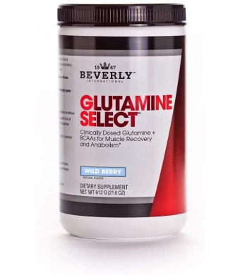 Beverly International Glutamine Select, 60 Servings. Clinically dosed glutamine and BCAA Formula for Lean Muscle and Recovery. Sugar-Free. Great for Keto, Fasting, Weight-Loss Diets.