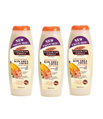 Palmers Cocoa Butter Body Wash Raw Shea Cocoa 17 Ounce (500ml) (3 Pack)