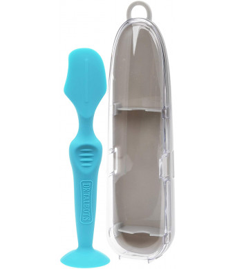 Dr. Talbot's Diaper Cream Soft Silicone Brush With Suction Base and Hygienic Case By Dr. Talbot's, Aqua, Full Size, Blue