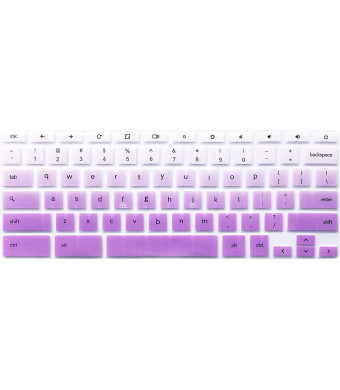 Silicone Keyboard Cover Skin Compatible 11.6 inch Samsung Chromebook 3 XE500C13 XE501C13, 11.6 inch Samsung Chromebook 2 XE500C12, 12.2 inch Samsung Chromebook Plus V2 2-in-1 XE520QAB, Ombre Purple
