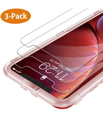 Syncwire Screen Protector for iPhone 11, iPhone XR (3-Pack), Anti-Fingerprint Tempered Glass Screen Protector (9H Hardness, 6X Stronger, Installation Frame, Bubble Free) [Not Edge to Edge]
