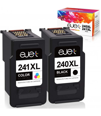 ejet Remanufactured Ink Cartridge Replacement for Canon PG-240XL CL-241XL 240 XL 241 XL for Pixma MG3620 TS5120 MG2120 MG3520 MX452 MX512 MX532 MX472 High Capacity Ink (1 Black, 1 Color, 2 Pack)