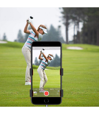 Record Golf Swing, Cell Phone Clip Holder for Golf Training | Work with Clubs, Flag Stick or Alignment Sticks | Quick and Easy to Set Up