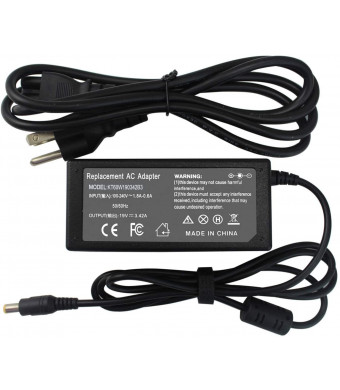 EasyandFine 65w Ac Laptop Adapter Charger for Gateway MD7818U MD7820U NE56 NE56R10U NE56R11U NE56R12U NE56R13U NE56R15U NE56R27U NE56R31U NE56R34U NE56R37U NE56R41U NE56R42U NE71B06U