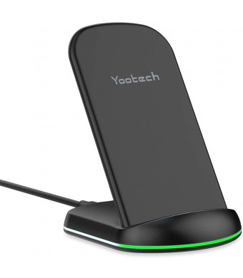 Yootech Wireless Charger,Qi-Certified 10W Max Wireless Charging Stand, Compatible with iPhone SE 2020/11/11 Pro/11 Pro Max/XR/XS/X/8, Galaxy S20/Note 10/Note 10 Plus/S10/S10 Plus(No AC Adapter)