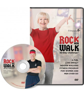 Evergreen Wellness Rock The Walk 30-Day Workout Challenge DVD for Beginners and Seniors - The Low Impact, Indoor Walking Exercise Program