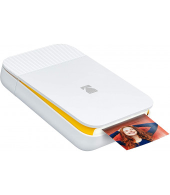 Zink KODAK Smile Instant Digital Printer  Pop-Open Bluetooth Mini Printer for iPhone and Android  Edit, Print and Share 2x3 ZINK Photos w/FREE Smile App  White/ Yellow