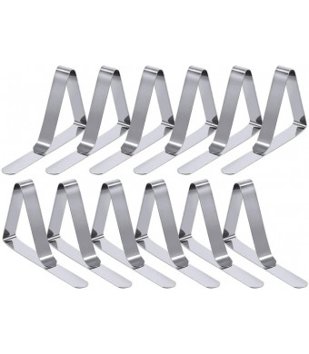 T-Antrix Tablecloth Clips 12 Packs Picnic Table Clips Flexible Stainless Steel Table Cloth Cover Clamps Table Cloth Holders Ideal for Picnics Marquees Weddings Graduation Party