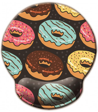 Non Slip Mouse Pad Wrist Rest for Office, Gaming,Computer, Laptop and Mac - Durable and Comfortable and Lightweight for Easy Typing and Memory Foam Pain Relief-Ergonomic Support (Bread Donuts)
