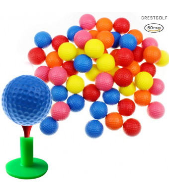 Crestgolf Foam Sponge Practice Golf Ball Soft Balls for Cats Kids 12/50 pcs per Bag