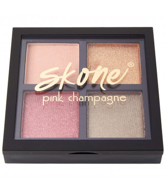 Pink Champagne Eyeshadow Quad Makeup - Featuring Skone Cosmetics Luxe Formula for Universally Flattering, Shimmery Shades of Beautiful Champagne Tones