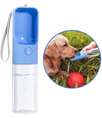 TRUE LOVE Dog Water Bottle for Walking, Portable Pet Travel Water Drink Cup Mug Dish Bowl Dispenser, Made of Food-Grade  Material Leak Proof and BPA Free - 15oz Capacity