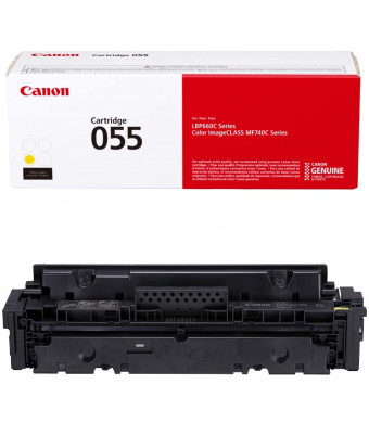 Canon Genuine Toner, Cartridge 055 Yellow (3013C001) 1 Pack, for Canon Color imageCLASS MF741Cdw, MF743Cdw, MF745Cdw, MF746Cdw,LBP664Cdw Laser Printers