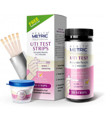UTI Test Strips for Women and Men - Easy to Use at Home Urinary Tract Infection Testing Kit | Clinically Tested Urine Dipsticks | Foil-Wrapped for Extended Lifetime | 50 Strips