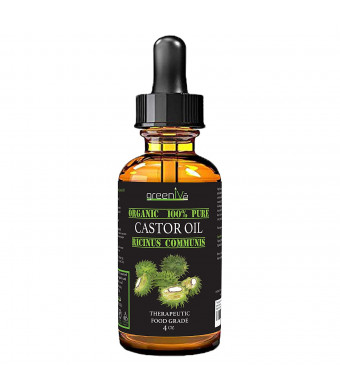 GreenIVe - 100% Pure Castor Oil - Cold Pressed - Hexane Free - Exclusively on Amazon ... (4 Ounce)